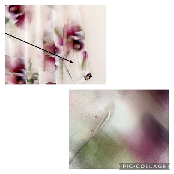 Karen Kane WatercolorFloral Print Georgette Tunic Blouse Size Small - Picture 8 of 11